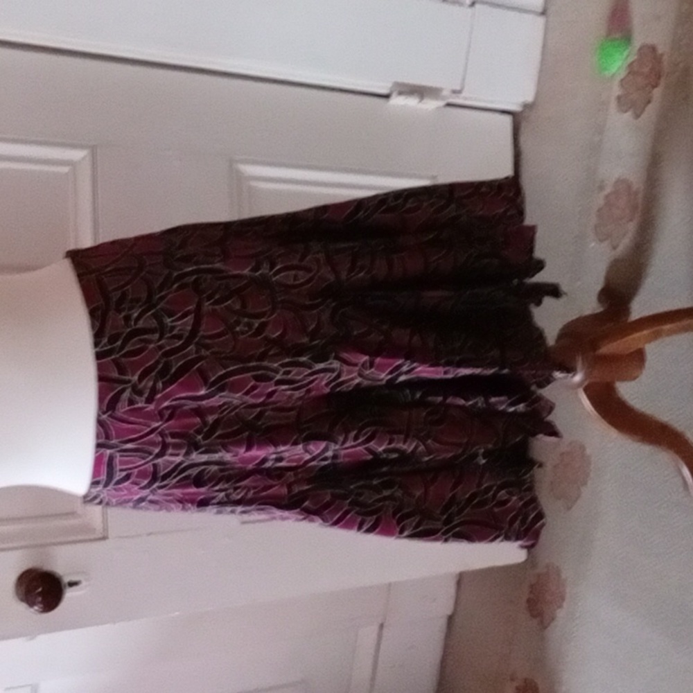 DANA BUCHMAN Petite silk skirt with flared hem size 12.